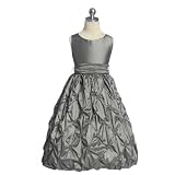 NewFlowerSmockedTaffetaDress~24MXlarge(SkB740)Silver