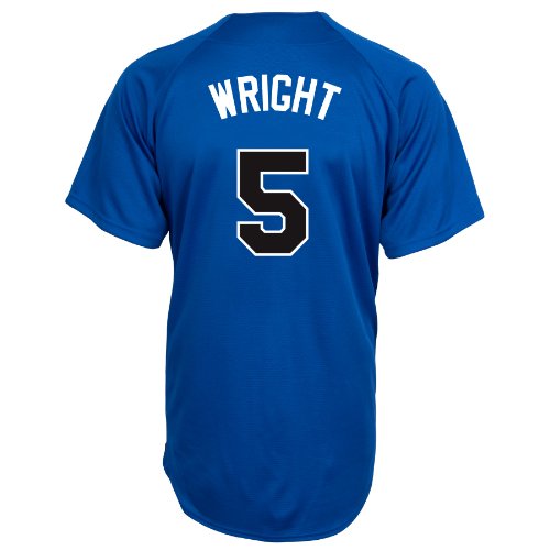 MLB New York Mets David Wright Full Button Down Synthetic Replica Batting Practice Jersey,X-Large