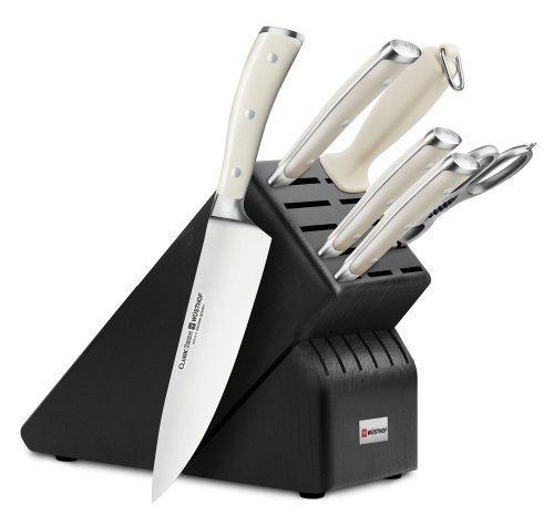 Wusthof Classic Ikon Creme 7-piece Black Knife Block Set
