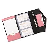Rolodex Resilient Pink Journal, Spiral Notebook, Faux Leather, Snap Close, Each - 1734453