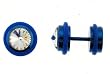 Stainless Steel Blue Fake Plugs with Clear Crystals - 16G Stud - 8MM - Sold as a pair Stainless Steel Blue Fake Plugs with Clear Crystals - 16G Stud - 8MM - Sold as a pair