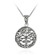 Sterling Silver Celtic Tree of life Pendant with Rolo Chain, 18"