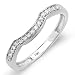 10K White Gold Round Diamond Anniversary Ring Wedding Matching Guard Band 1/5 CT (0.20 CT, G-H Color, I1-I2 Clarity)
