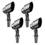 Malibu LT90704T 4 Pack Low Voltage 10-Watt Metal Floodlights, 50 Feet Cable with 88-Watt Power Pack, Black