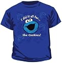 Sesame Street Cookie Monster All For Cookies Blue Toddler T-shirt Tee