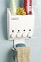 Better Living Products Dispenser Shower Caddy, Four Chamber Dispenser and Caddy, White