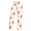 Volleyball Heart Wording Fun Print Novelty tie cord flannel cotton pants for lounging, sleep, sports. Unisex relaxed fit,
