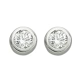 14K White Gold 1/2 ct. Bezel Set Diamond Fashion Earrings