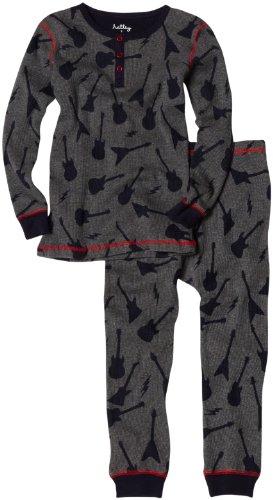 Hatley Boys 2-7 Dogs Of Rock Thermal P.j. Set, Charcoal, 6