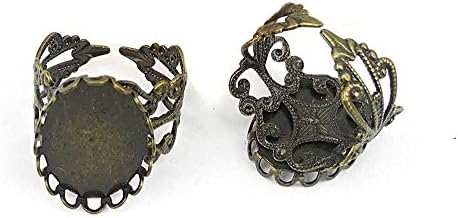 1x Anti-Brass Fashion Jewelry Making Charms A23508 Ring Setting Cabochon Frame Wholesale Supplies Pendant Retro DIY Craft Alloys Lots Repair Jewellery Findings Blanks