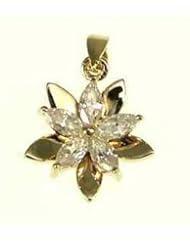 kala-isjewels - Ladies- 18ct Gold Plated CZ Pendant ( 1" )