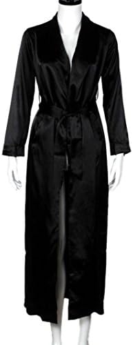 TOPITEMS Women's Sexy Casual Long Sleeve V-neckline Solid Long Coat (M, Black)