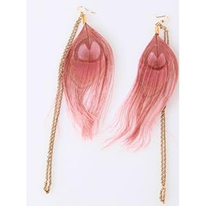 Fada Peacock W/Gold Chain Earrings