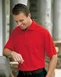 Mens Short Sleeve Pique Polo with Pocket, Red 200P