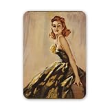 Red haired woman in strapless dress by David Wright - Mouse Mat Art247 Highest Quality Natural Rubber Mouse Mats - 250 x 190 x 6mm
