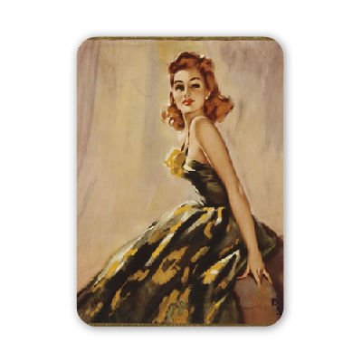 Red haired woman in strapless dress by David Wright - Mouse Mat Art247 Highest Quality Natural Rubber Mouse Mats - 250 x 190 x 6mm