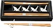5 piece Crane Chopstick Set w/ Rests WHT