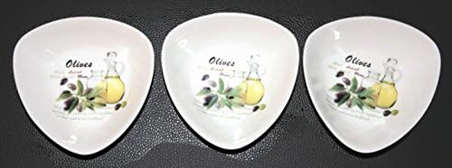 Olives Ceramic Dipping Bowls Dishes Set of 3