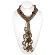 HinsonGayle Glamour Collection "GLORIA" Chocolate Triple Strand Cultured Pearl Lariat Necklace