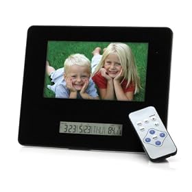 Gear Head 7-inch Digital Photo Frame with Date, Temp, Day and Time by Gear Head