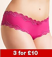 Cut-Out Lace Trim Brazilian Knickers
