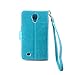 IZENGATE Samsung Galaxy S4 Active I9295 Executive Premium PU Leather Wallet Flip Case Cover Folio Stand (Turquoise Blue)