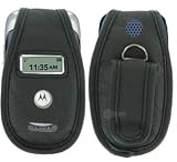 Motorola V195 Black Leather Case