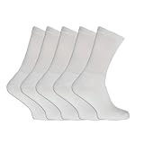 Mens Plain White Sports Socks (Pack of 5)