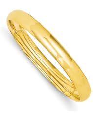 14k Gold 5/16 Oversize High Polished Hinged Bangle Bracelet