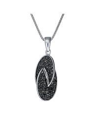 0.6 CT. Black Diamond Necklace In Sterling Silver with 18" Chain