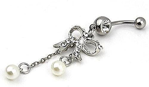 Heigift Sexy Rhinestone Butterfly Bow Dangle Vogue Ball Button Barbell Bar Belly Navel Ring Body Piercing Lovers