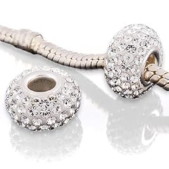 Andante-Stones Original Massiv 925 Sterling Silber Kristall Bead "White Princess" Element Kugel f�r European Beads + Organzas�ckchen