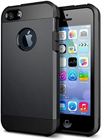 iPhone 6 Case, Sleekarmor Heavy Duty Hybrid Protective Armor Case Cover for Apple iPhone 6 (4.7) - 2014 (Black)
