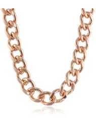 Flat Chain Link Collar Necklace, 17"+3" Extender