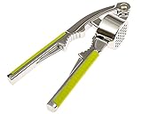 Garlic Press Kitchen Tool. Best Strong Durable Metal Press - Green