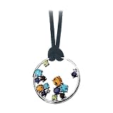 14K White Gold 0.04 ct. Diamond and 2 1 2 ct. Multicolor Gemstone Necklace