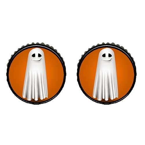 Chicforest Bronze Retro Style funny Halloween ghost Photo Stud Earrings 11mm Diameter