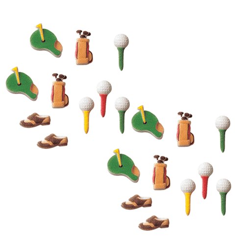 Golf Cakes, Cupcakes, Cookies - Golf Assortment Shaped Edible Hard Sugar Decorations (20... by Lucks