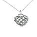 Silver Iced Out Crystal Heart Pendant I Love You Filagree Necklace for Girls Women Girlfriend Anniversary Jewelry