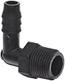 Thogus Polyethylene Tube Fitting, 90 Degree Elbow, Black, NPT Male x Barbed