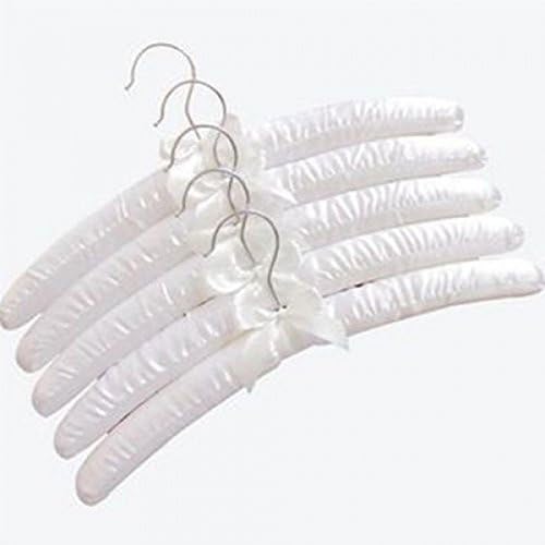RHH 5PCS Satin Hangers Clothes Padded White