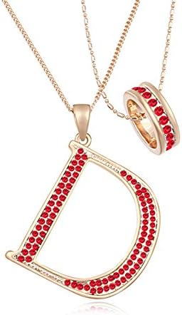 Fetrun "Beatuy Dior"Special Style Crystal Sweater T-shirt Necklace Color Red