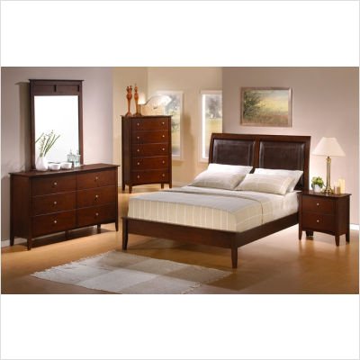 bedroom furniture set, Windward Furniture 201151Series Stoneham Queen Bedroom Set in Walnut