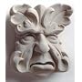 CONCRETE Cast Stone GARDEN GROUCH Leaf FACE Plaque GARDEN/Home SCULPTURE by GEORGE Carruth Studio