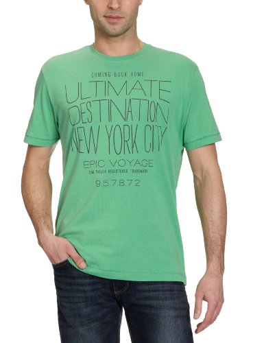TOM TAILOR Herren T-Shirt 10229430010/simple wording tee, Gr. 50/52 (L), Gr&uuml;n (7286) Preisvergleich