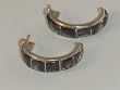 Inlaid Abalone Shell Sterling Silver Hoop Earrings - ER-0080