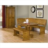 Corner Nook With Rectangular Dining Table in Cottage Oak