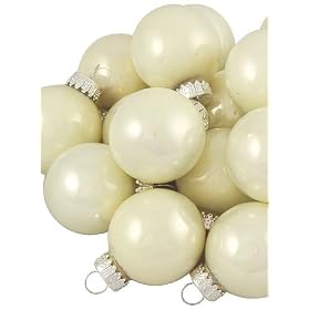 Club Pack Of 120 Pearl Polar White Glass Ball Christmas Ornaments 1.25