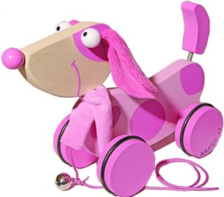 Childrens Toyshop  Toys : Pull Along Dog Pink