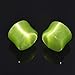 Longbeauty 6Pair Cat's Eye Organic Stone Double Flared Saddle Plug Gauge Ear Expander Stretcher Piercing